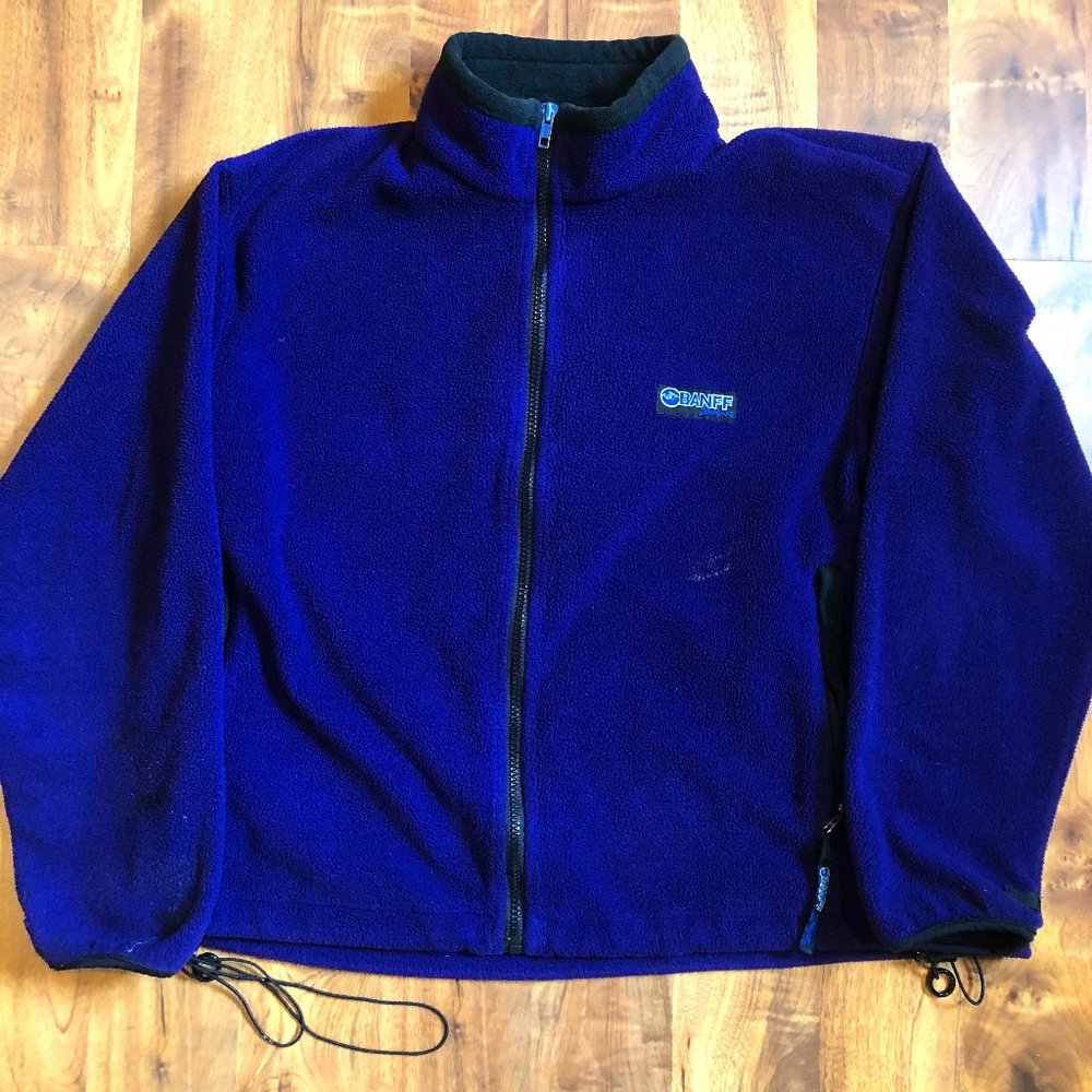 VINTAGE 90'S BANFF FLEECE PURPLE JACKET SMALL-MEDI